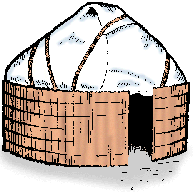 A cartoon yurt